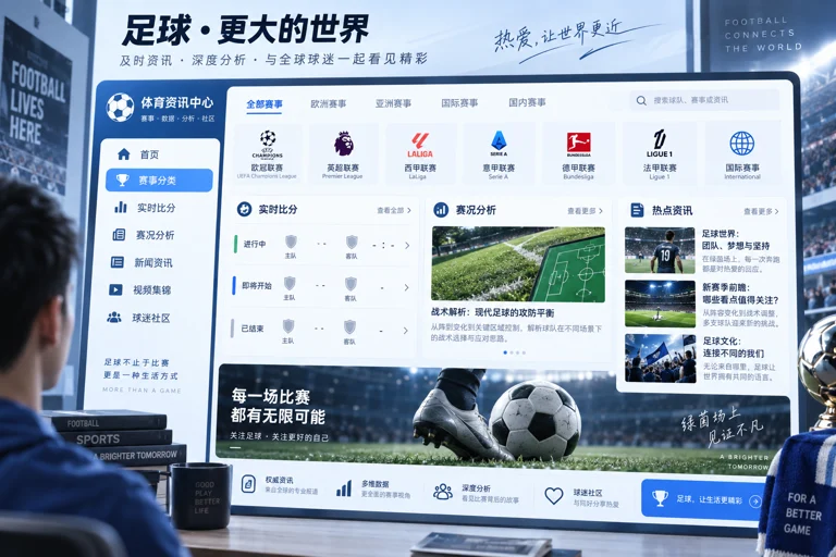 赛事资讯页面以足球分类展示比赛动态与分析内容