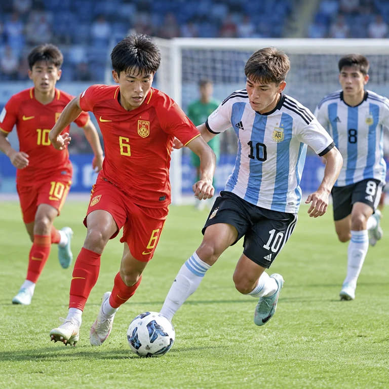 中国U17与阿根廷U17比赛场面