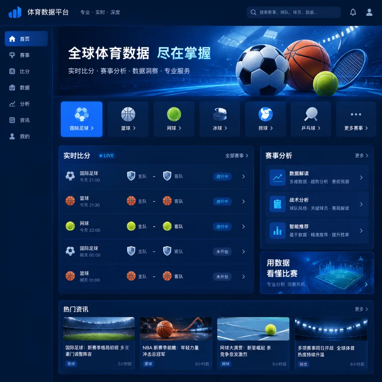 中文体育数据平台中的足球赛前信息、实时比分与分析内容展示
